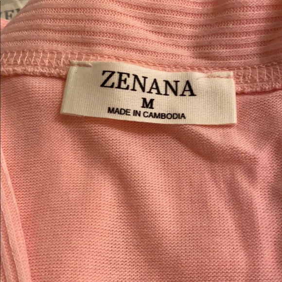 Dusty Pink Three Quarter Sleeve Snap Cardigan SzM - Picture 2 of 3